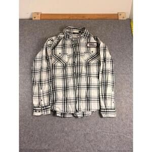 Vintage Harley Davidson Shirt Mens XL Button Up Casual Plaid Embroidered